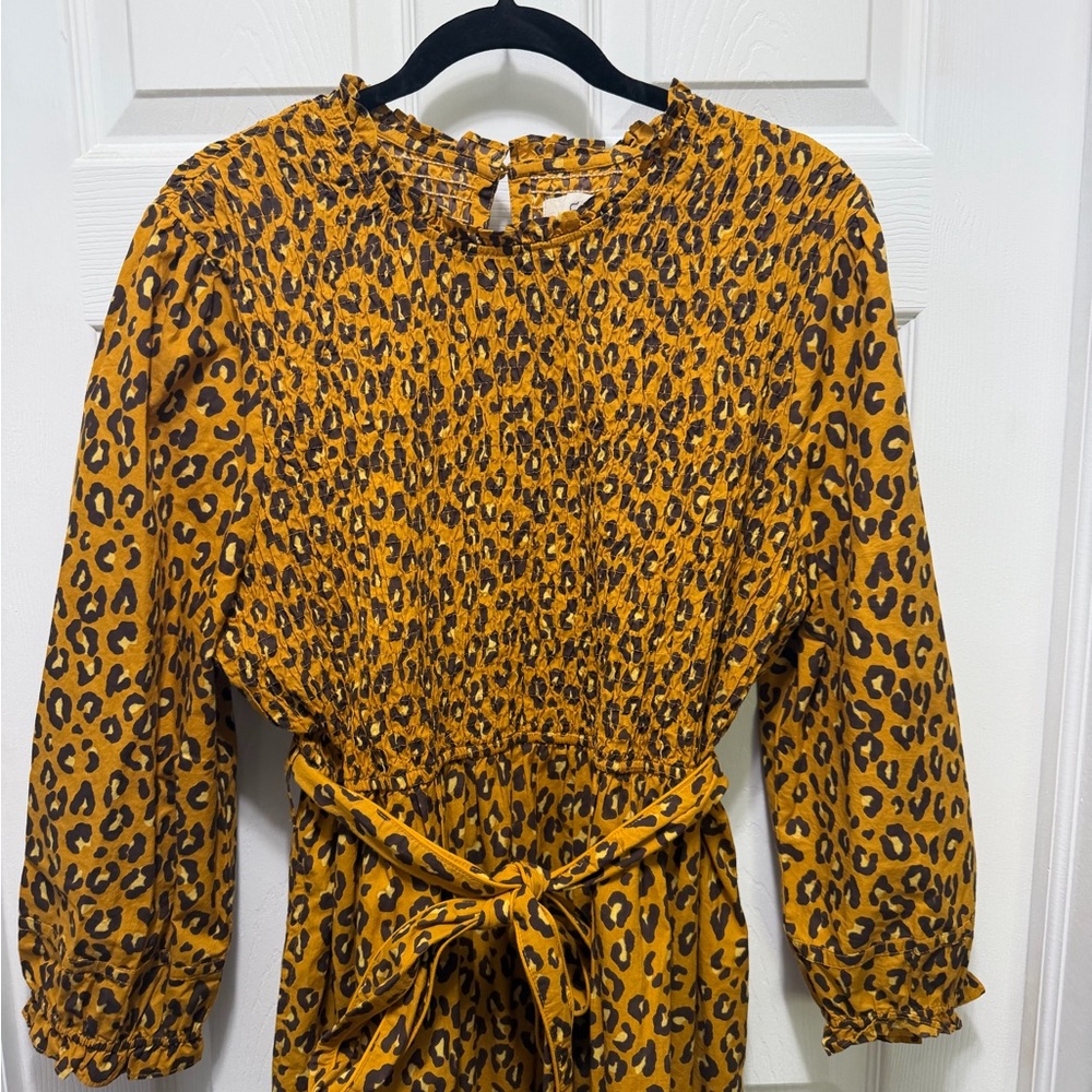 Printfresh Leopard Print Midi Dress in Mustard and Brown - Picture 4 of 8